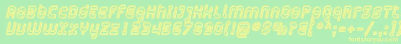 PlasmaticaOpenItalic Font – Yellow Fonts on Green Background