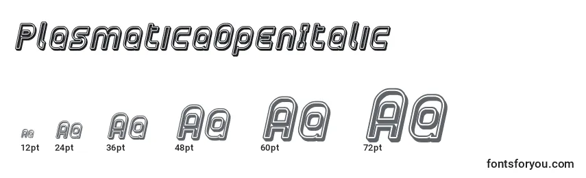 PlasmaticaOpenItalic Font Sizes