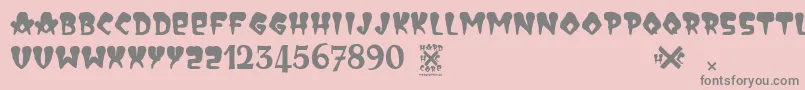 HardCore Font – Gray Fonts on Pink Background