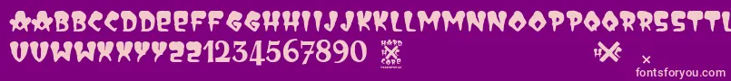 フォントHardCore – 紫の背景にピンクのフォント