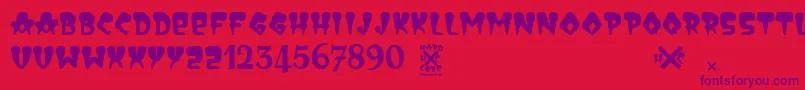 HardCore Font – Purple Fonts on Red Background