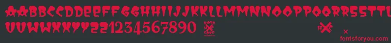 HardCore Font – Red Fonts on Black Background