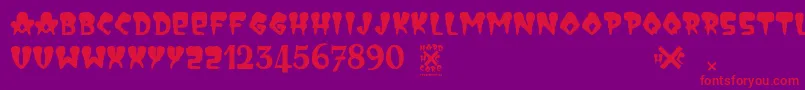 HardCore Font – Red Fonts on Purple Background