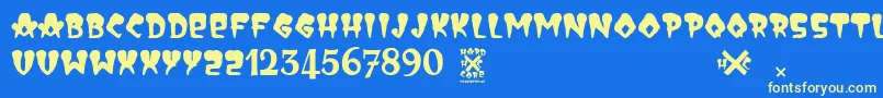 HardCore Font – Yellow Fonts on Blue Background