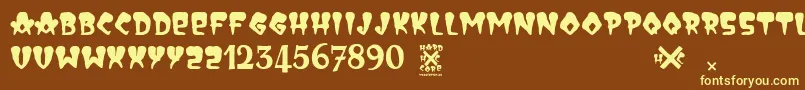 HardCore Font – Yellow Fonts on Brown Background