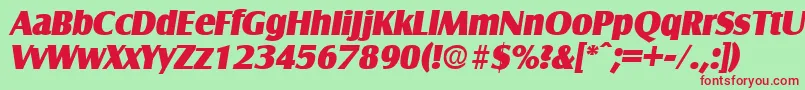 SalzburgExtraboldita Font – Red Fonts on Green Background