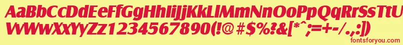 SalzburgExtraboldita-Schriftart – Rote Schriften auf gelbem Hintergrund