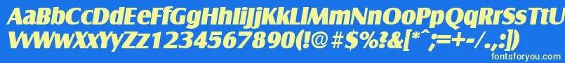 SalzburgExtraboldita-Schriftart – Gelbe Schriften auf blauem Hintergrund
