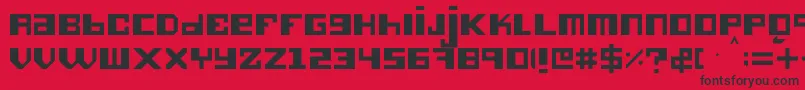フォントHieronimus – 赤い背景に黒い文字