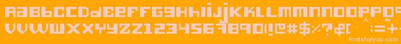 Hieronimus-Schriftart – Rosa Schriften auf orangefarbenem Hintergrund