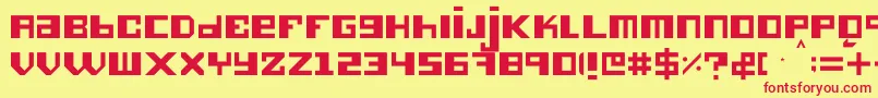 フォントHieronimus – 赤い文字の黄色い背景