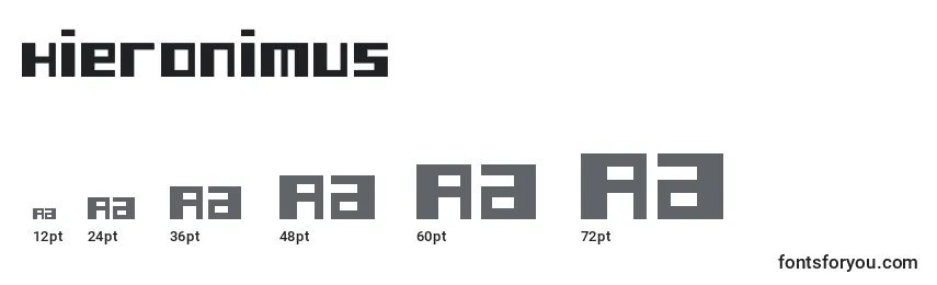 Hieronimus Font Sizes