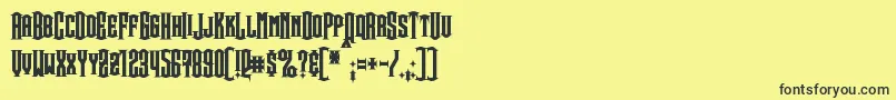 SteamwreckBold-fontti – mustat fontit keltaisella taustalla