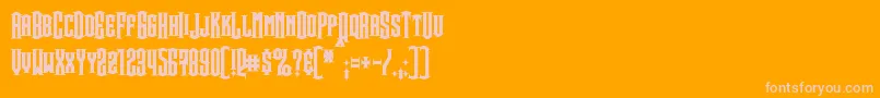 SteamwreckBold-Schriftart – Rosa Schriften auf orangefarbenem Hintergrund