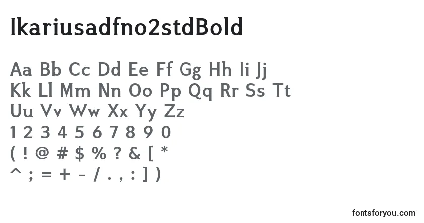 Czcionka Ikariusadfno2stdBold – alfabet, cyfry, specjalne znaki