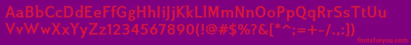 フォントIkariusadfno2stdBold – 紫の背景に赤い文字