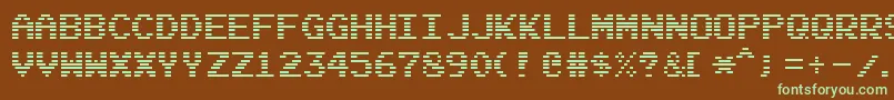 Highscorehero-Schriftart – Grüne Schriften auf braunem Hintergrund