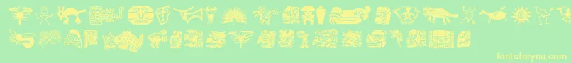 フォントCibola – 黄色の文字が緑の背景にあります