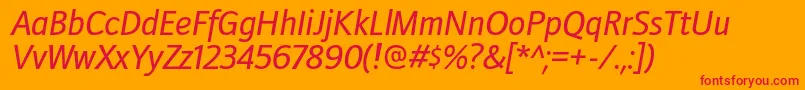 DoradanirgItalic Font – Red Fonts on Orange Background