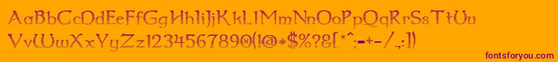 Dum2cup Font – Purple Fonts on Orange Background