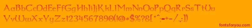 Dum2cup Font – Red Fonts on Orange Background