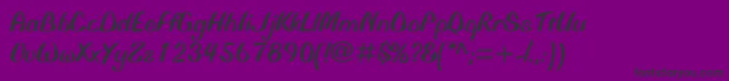 フォントBiffomtstd – 紫の背景に黒い文字