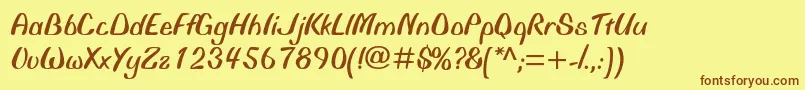 Biffomtstd Font – Brown Fonts on Yellow Background