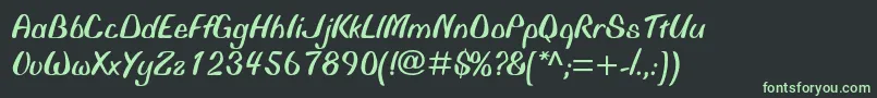 フォントBiffomtstd – 黒い背景に緑の文字