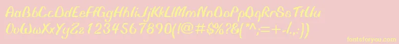 Biffomtstd-Schriftart – Gelbe Schriften auf rosa Hintergrund