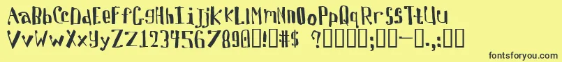 Davis-Schriftart – Schwarze Schriften auf gelbem Hintergrund