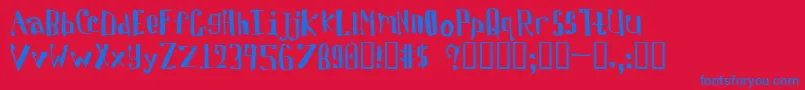 Davis Font – Blue Fonts on Red Background