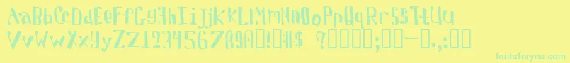 Davis-Schriftart – Grüne Schriften auf gelbem Hintergrund