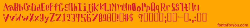 フォントDavis – オレンジの背景に赤い文字