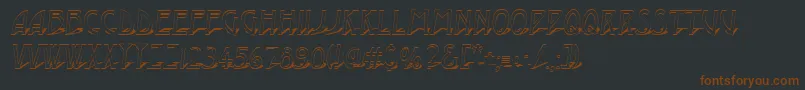 Шрифт AModernootl3Dsh – коричневые шрифты на чёрном фоне