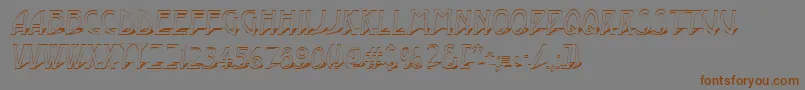 AModernootl3Dsh-Schriftart – Braune Schriften auf grauem Hintergrund