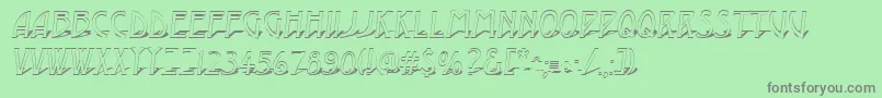 AModernootl3Dsh-fontti – harmaat kirjasimet vihreällä taustalla
