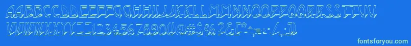 AModernootl3Dsh Font – Green Fonts on Blue Background