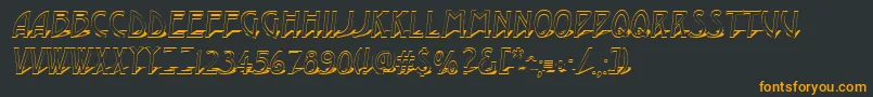 フォントAModernootl3Dsh – 黒い背景にオレンジの文字