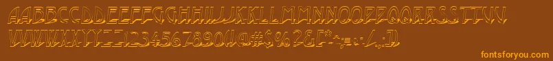 AModernootl3Dsh Font – Orange Fonts on Brown Background