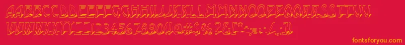 AModernootl3Dsh Font – Orange Fonts on Red Background