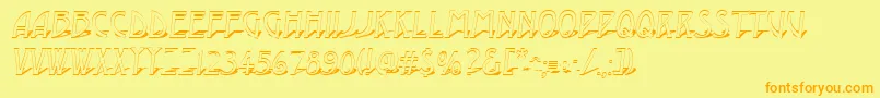 AModernootl3Dsh Font – Orange Fonts on Yellow Background
