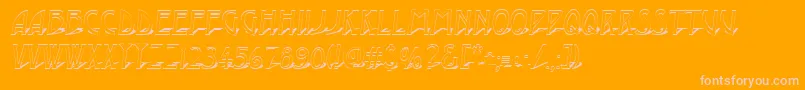 AModernootl3Dsh-Schriftart – Rosa Schriften auf orangefarbenem Hintergrund