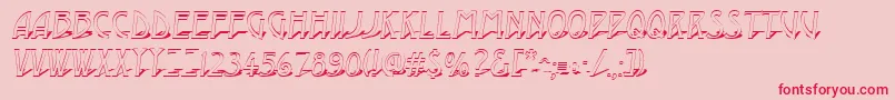 AModernootl3Dsh Font – Red Fonts on Pink Background