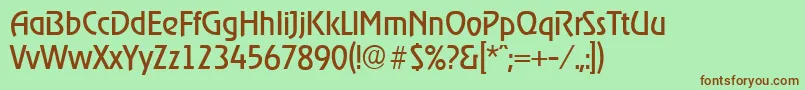 OnstageserialRegular-fontti – ruskeat fontit vihreällä taustalla