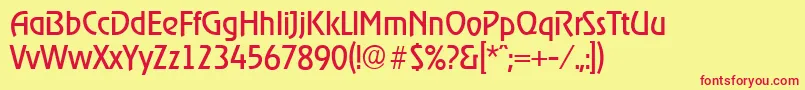 OnstageserialRegular Font – Red Fonts on Yellow Background