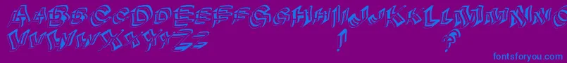 Archibetawindy-Schriftart – Blaue Schriften auf violettem Hintergrund