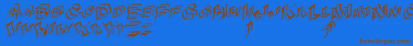 Archibetawindy Font – Brown Fonts on Blue Background