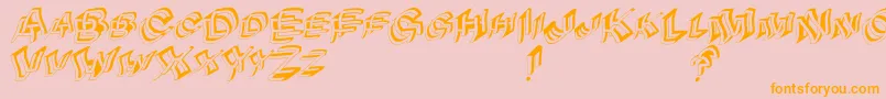 Archibetawindy-Schriftart – Orangefarbene Schriften auf rosa Hintergrund