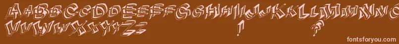 Archibetawindy-Schriftart – Rosa Schriften auf braunem Hintergrund