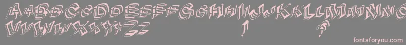 Archibetawindy-Schriftart – Rosa Schriften auf grauem Hintergrund